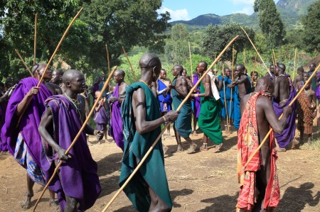 Surma Donga stick fighting - Omo Ethiopia, Once on the fiel…